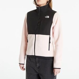 The North Face light pink and gray /black Denali Fleece jacket Girls Large